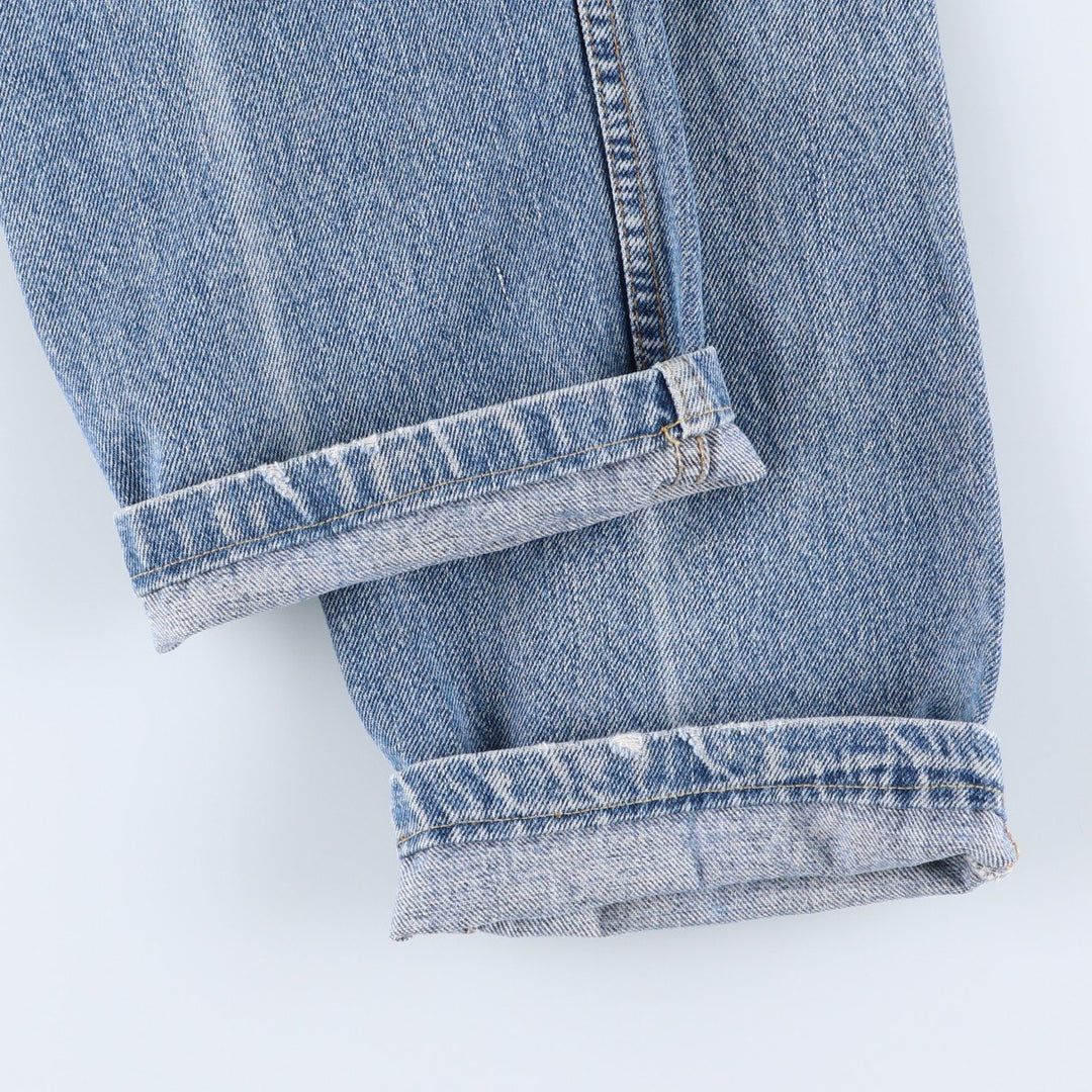 Levi's 505 Plain Tapered Denim Pants, Made in Canada, W34L31 (equivalent to men's W32), Zipper Fly, Fade-to-Length. cotton Blue type light blue Vintage Second Hand