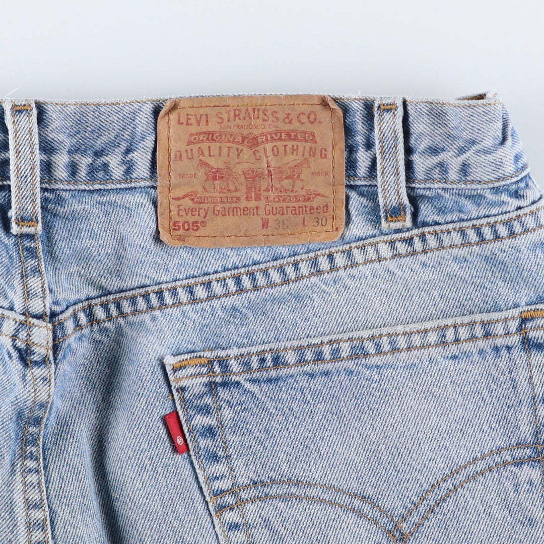 00'S Levi's 505 REGULAR FIT STRAIGHT LEG tapered denim pants for men, size w35 cotton Blue type light blue Vintage Second Hand