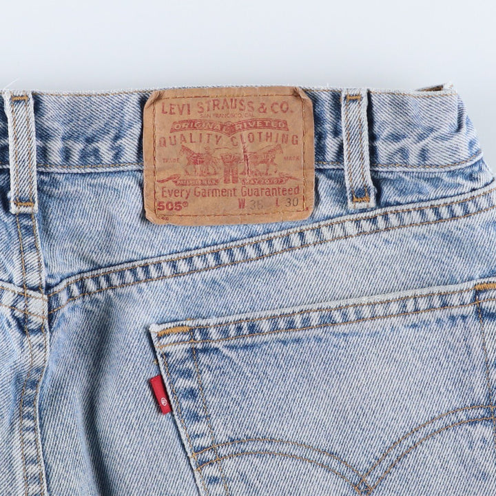 00'S Levi's 505 REGULAR FIT STRAIGHT LEG tapered denim pants for men, size w35 cotton Blue type light blue Vintage Second Hand