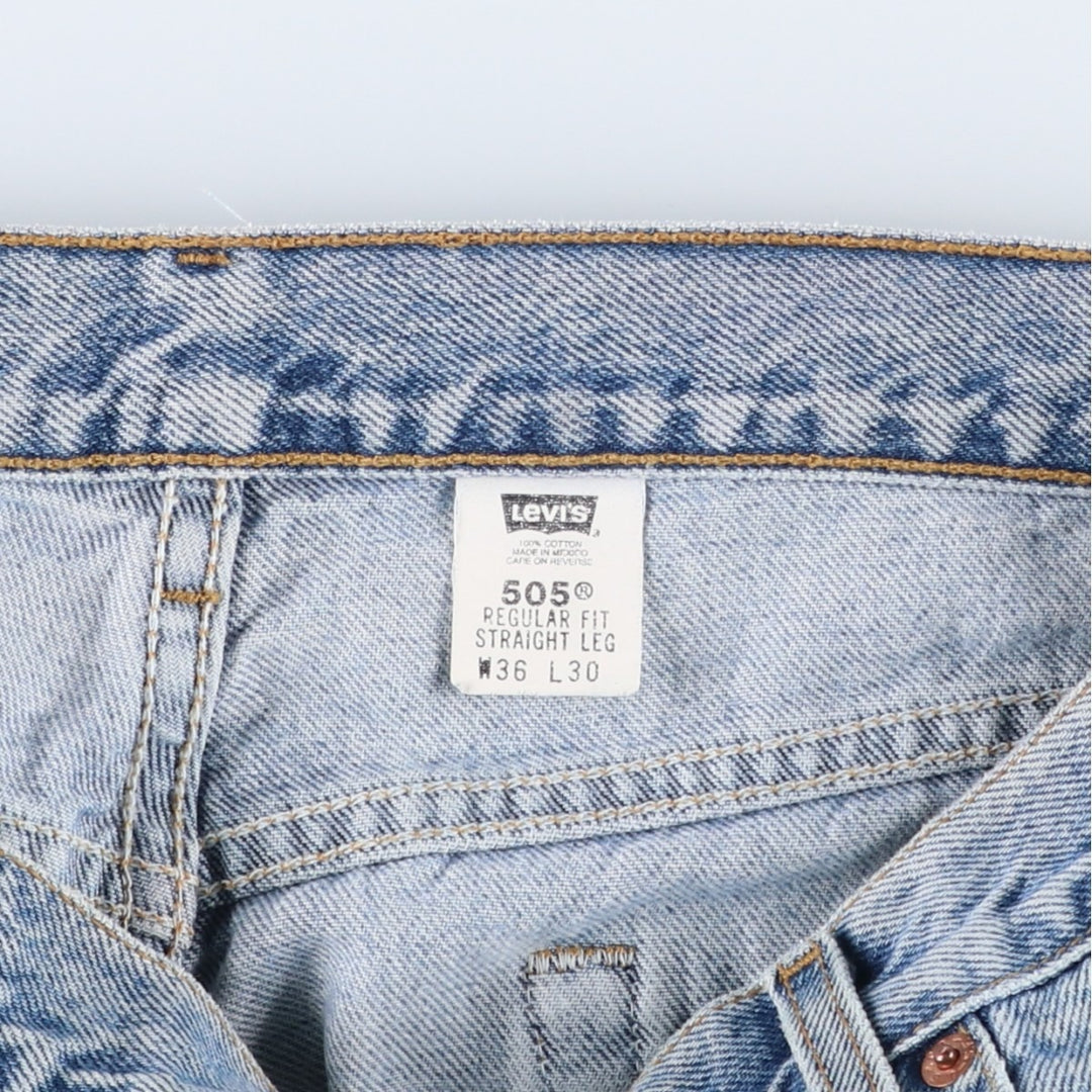 00'S Levi's 505 REGULAR FIT STRAIGHT LEG tapered denim pants for men, size w35 cotton Blue type light blue Vintage Second Hand