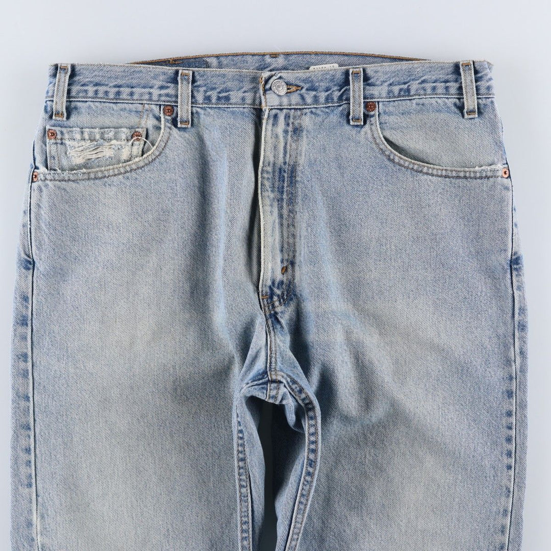 00'S Levi's 505 REGULAR FIT STRAIGHT LEG tapered denim pants for men, size w35 cotton Blue type light blue Vintage Second Hand