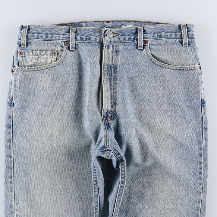 00'S Levi's 505 REGULAR FIT STRAIGHT LEG tapered denim pants for men, size w35 cotton Blue type light blue Vintage Second Hand