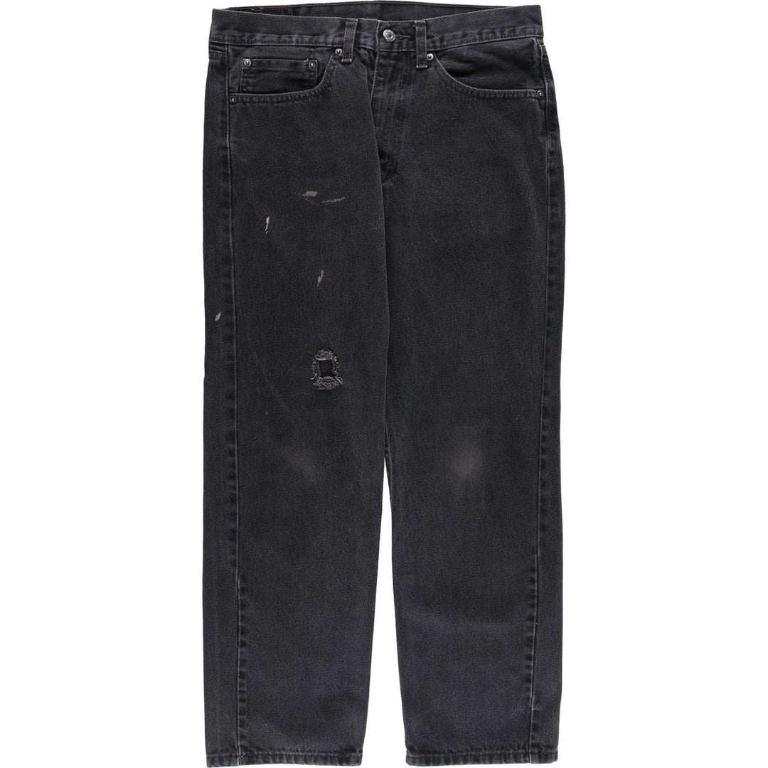 Levi's 505 Black Denim Tapered Denim Pants for Men, W33 equivalent cotton black type Vintage Second Hand