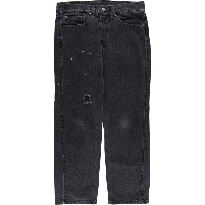 Levi's 505 Black Denim Tapered Denim Pants for Men, W33 equivalent cotton black type Vintage Second Hand