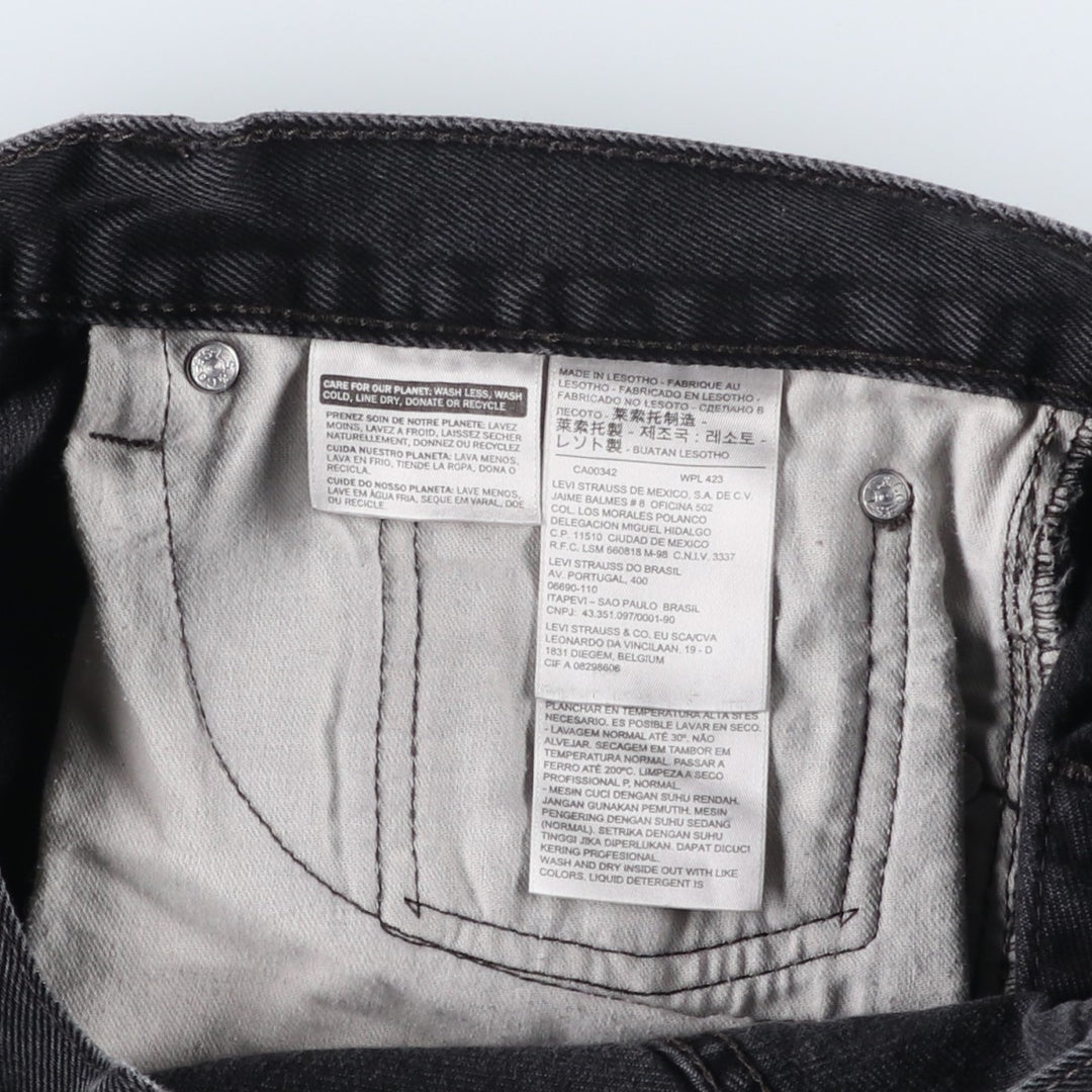 Levi's 505 Black Denim Tapered Denim Pants for Men, W33 equivalent cotton black type Vintage Second Hand