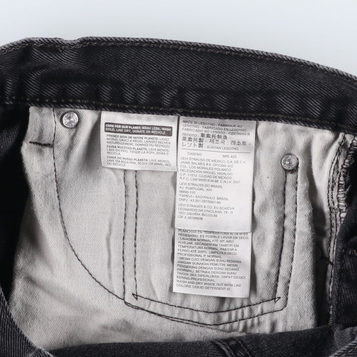 Levi's 505 Black Denim Tapered Denim Pants for Men, W33 equivalent cotton black type Vintage Second Hand