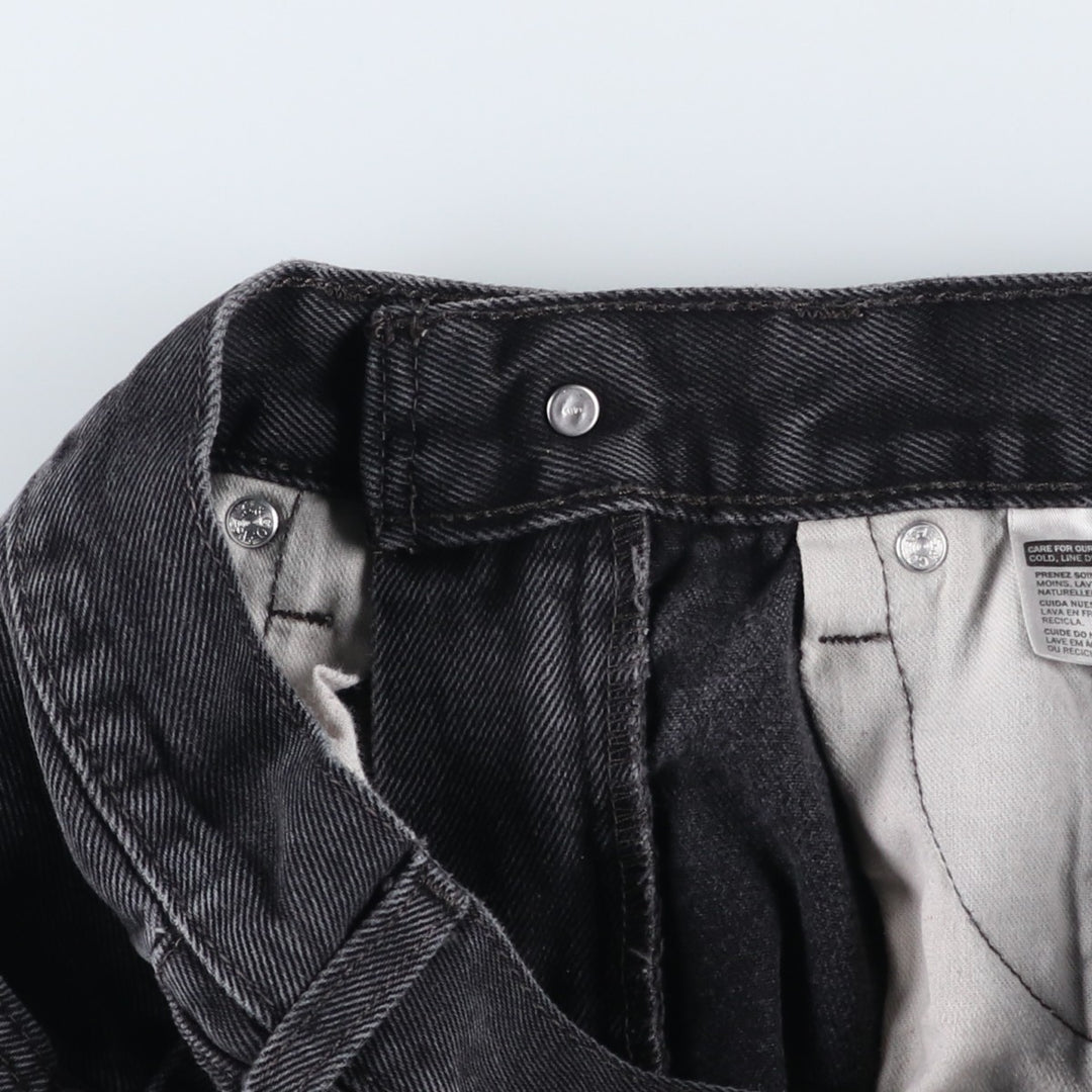 Levi's 505 Black Denim Tapered Denim Pants for Men, W33 equivalent cotton black type Vintage Second Hand