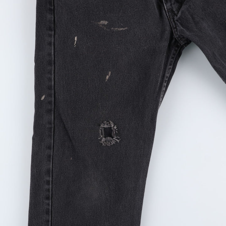 Levi's 505 Black Denim Tapered Denim Pants for Men, W33 equivalent cotton black type Vintage Second Hand