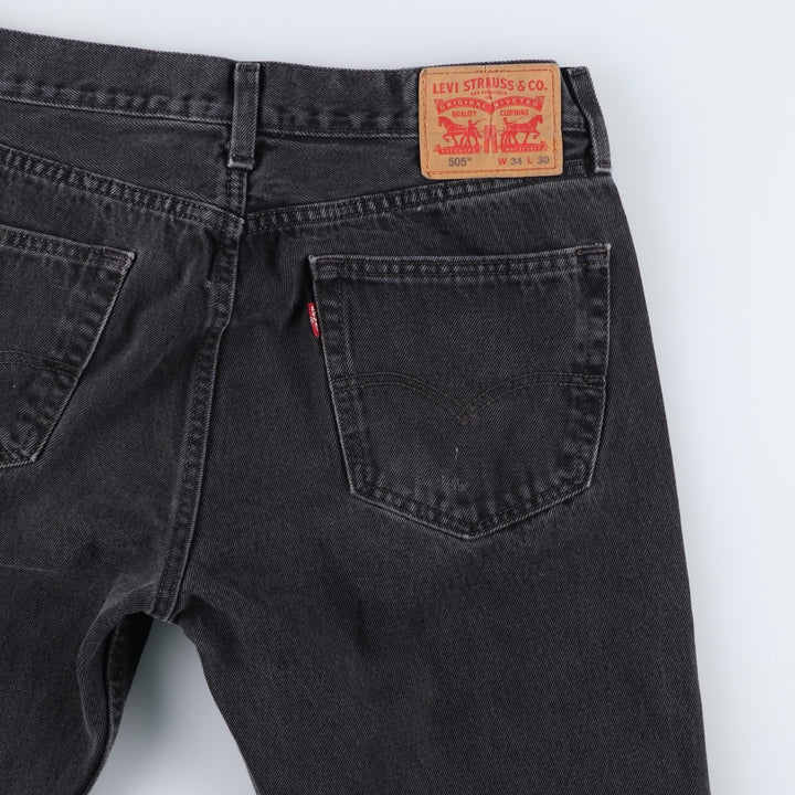 Levi's 505 Black Denim Tapered Denim Pants for Men, W33 equivalent cotton black type Vintage Second Hand