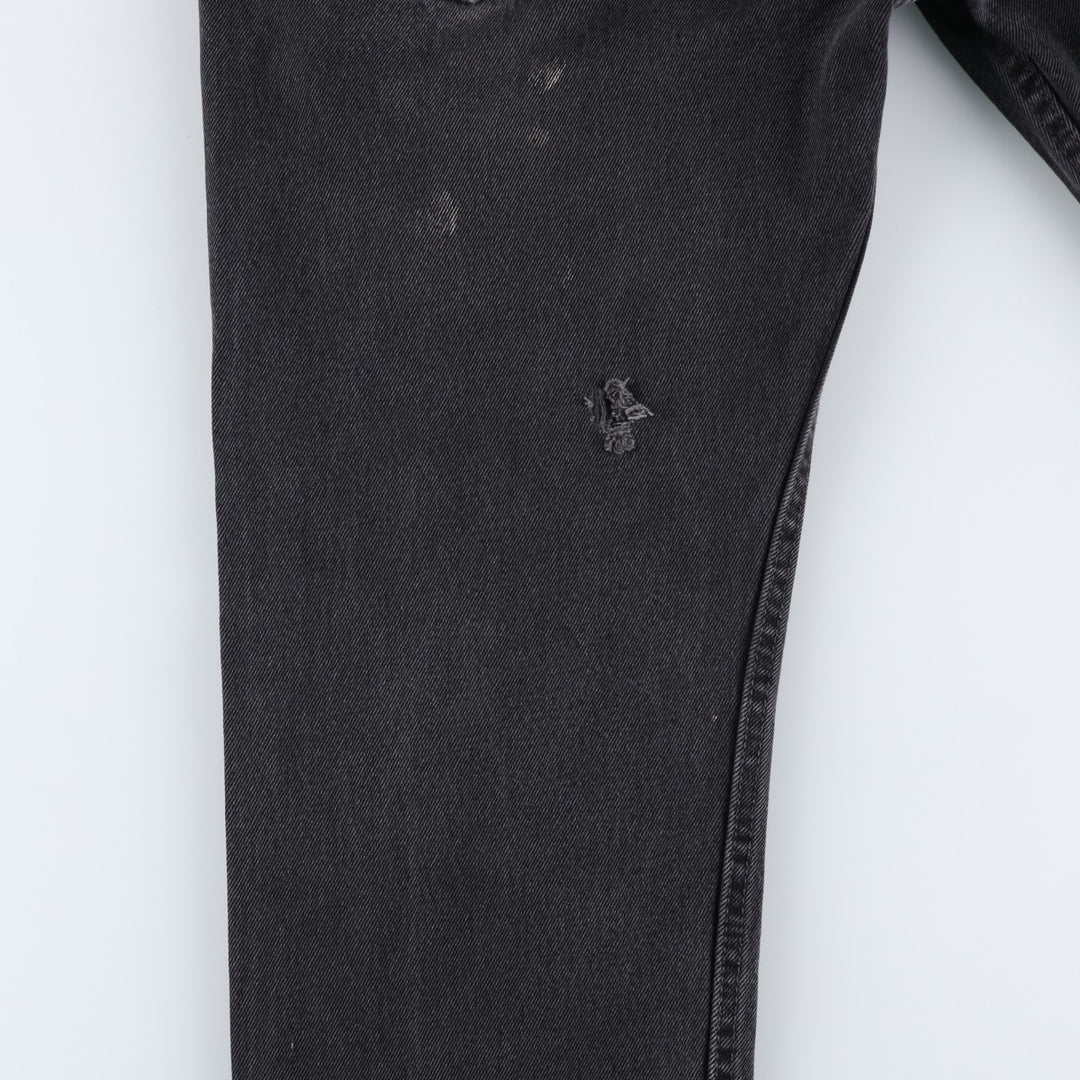 Levi's 505 Black Denim Tapered Denim Pants for Men, W33 equivalent cotton black type Vintage Second Hand