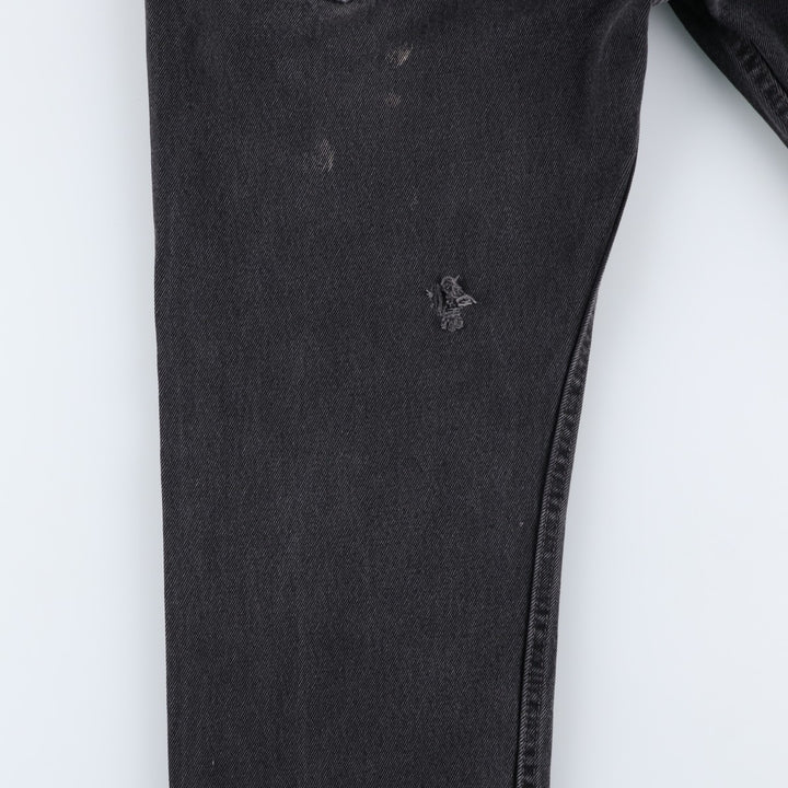 Levi's 505 Black Denim Tapered Denim Pants for Men, W33 equivalent cotton black type Vintage Second Hand