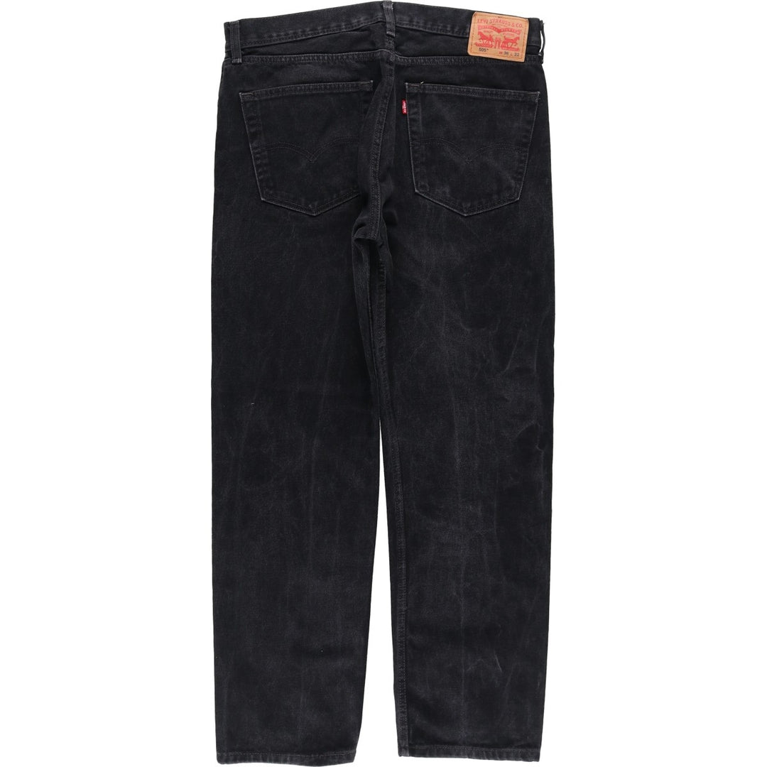 Levi's 505 Black Denim Tapered Denim Pants for Men, W36 cotton black type Vintage Second Hand