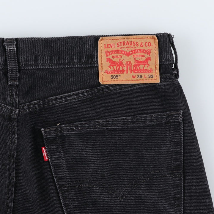 Levi's 505 Black Denim Tapered Denim Pants for Men, W36 cotton black type Vintage Second Hand