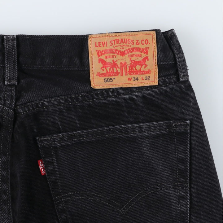 Levi's 505 Black Denim Tapered Denim Pants for Men, W34 equivalent cotton black type Vintage Second Hand