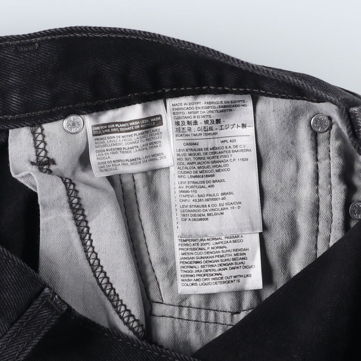 Levi's 505 Black Denim Tapered Denim Pants for Men, W34 equivalent cotton black type Vintage Second Hand