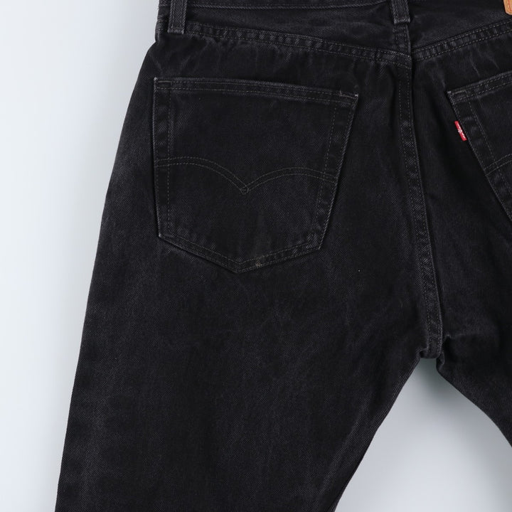 Levi's 505 Black Denim Tapered Denim Pants for Men, W34 equivalent cotton black type Vintage Second Hand