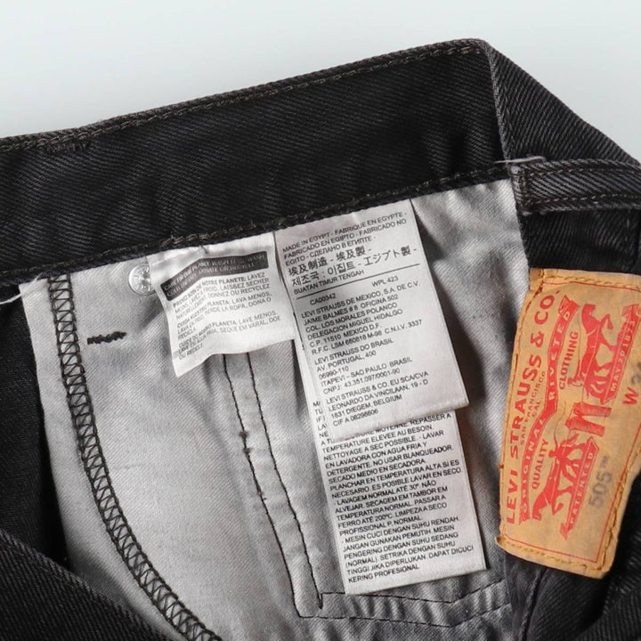 Levi's 505 Black Denim Tapered Denim Pants for Men, W34 equivalent cotton black type Vintage Second Hand