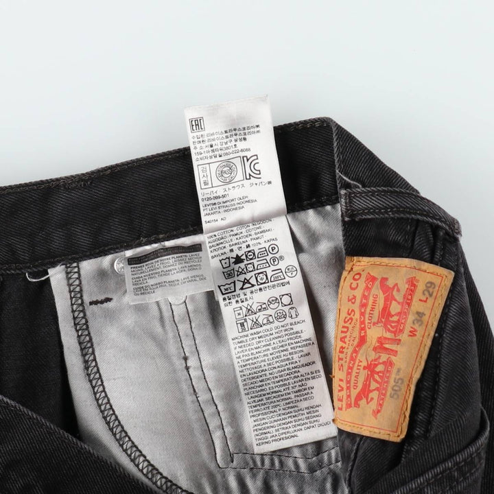Levi's 505 Black Denim Tapered Denim Pants for Men, W34 equivalent cotton black type Vintage Second Hand