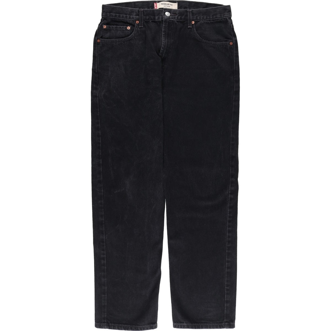 Levi's 505 REGULAR FIT Black Denim Tapered Denim Pants Men's W34 cotton black type Vintage Second Hand