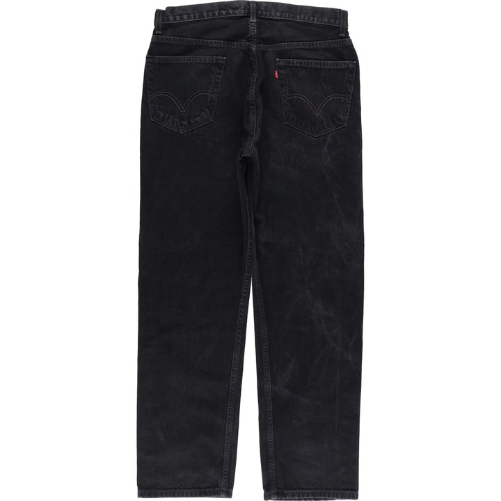 Levi's 505 REGULAR FIT Black Denim Tapered Denim Pants Men's W34 cotton black type Vintage Second Hand