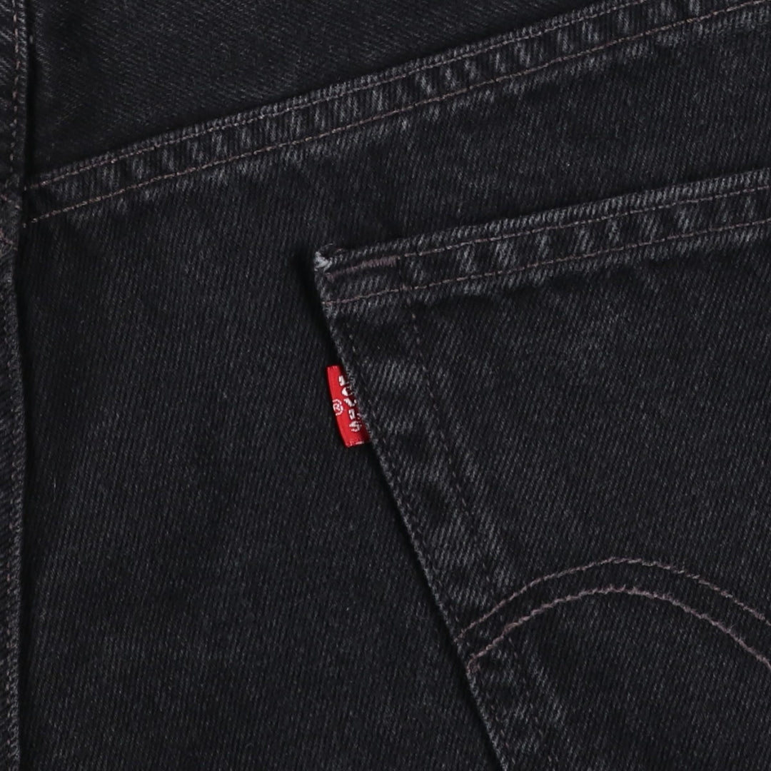 Levi's 505 REGULAR FIT Black Denim Tapered Denim Pants Men's W34 cotton black type Vintage Second Hand