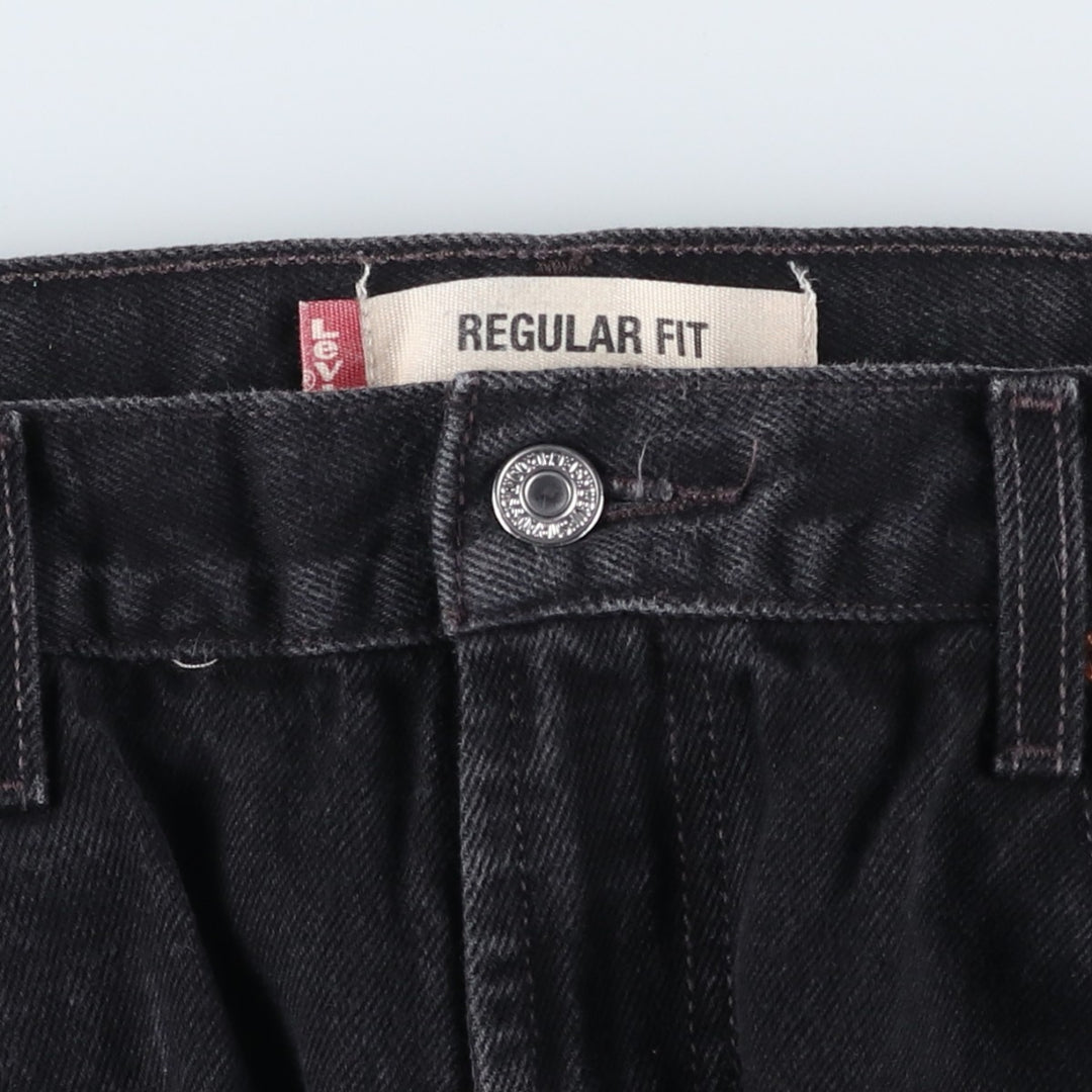 Levi's 505 REGULAR FIT Black Denim Tapered Denim Pants Men's W34 cotton black type Vintage Second Hand