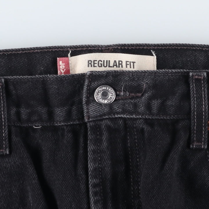 Levi's 505 REGULAR FIT Black Denim Tapered Denim Pants Men's W34 cotton black type Vintage Second Hand