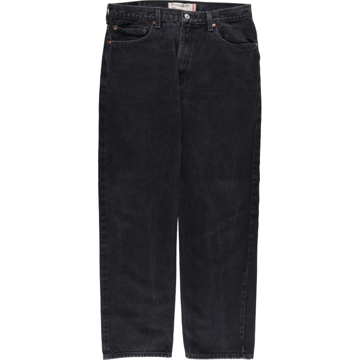 Levi's 505 REGULAR FIT black denim tapered denim pants for men, size w35 cotton black type Vintage Second Hand