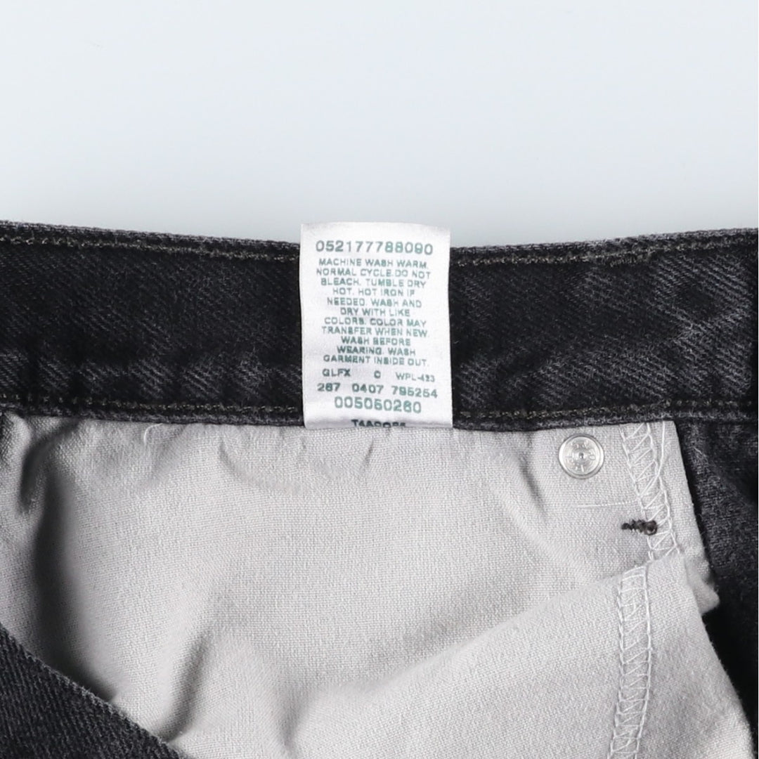 Levi's 505 REGULAR FIT black denim tapered denim pants for men, size w35 cotton black type Vintage Second Hand