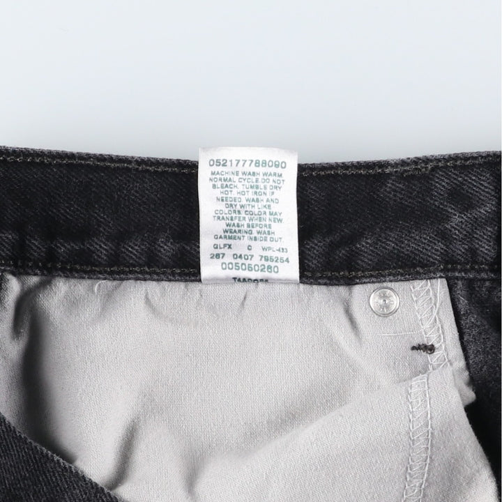 Levi's 505 REGULAR FIT black denim tapered denim pants for men, size w35 cotton black type Vintage Second Hand