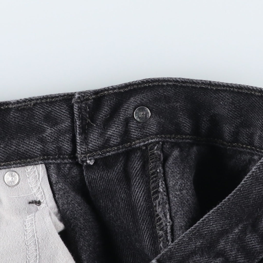 Levi's 505 REGULAR FIT black denim tapered denim pants for men, size w35 cotton black type Vintage Second Hand