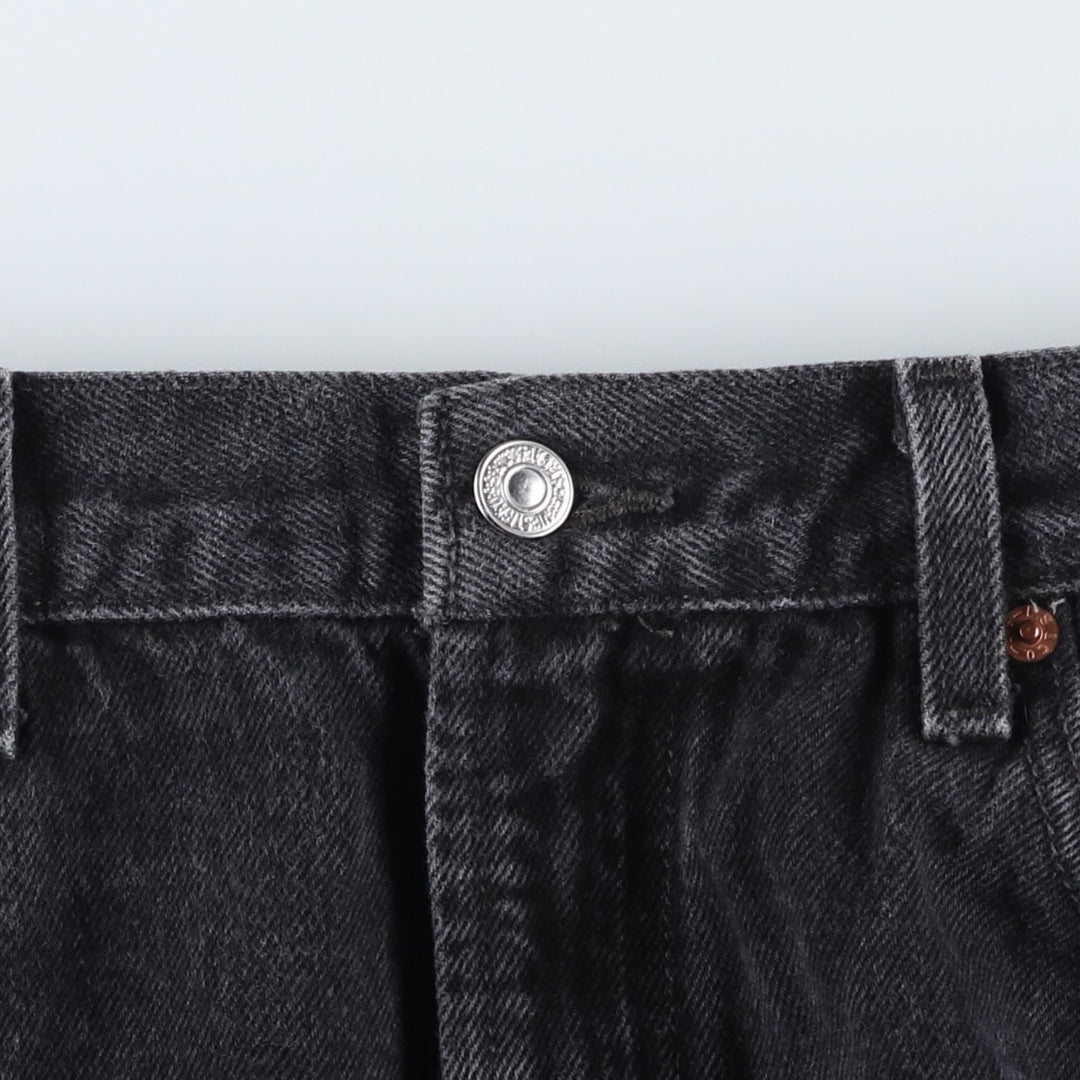 Levi's 505 REGULAR FIT black denim tapered denim pants for men, size w35 cotton black type Vintage Second Hand