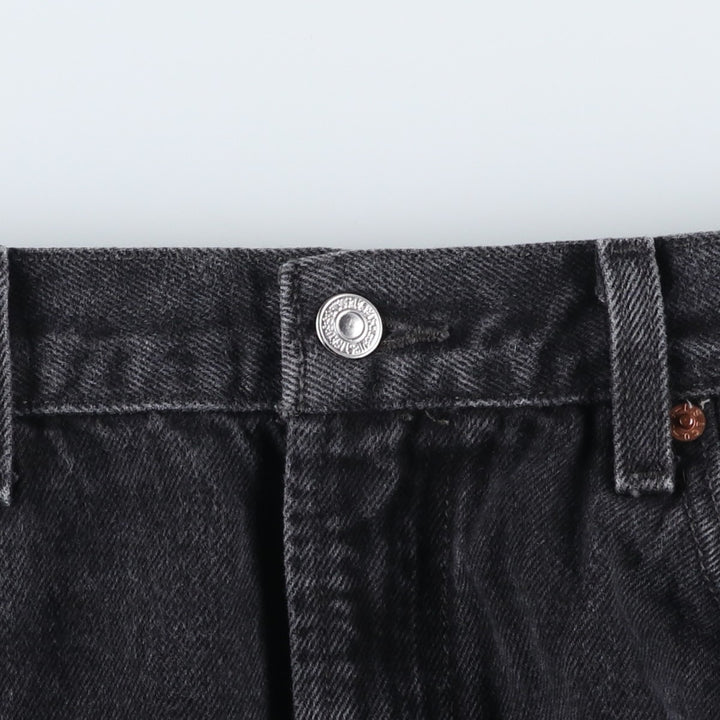 Levi's 505 REGULAR FIT black denim tapered denim pants for men, size w35 cotton black type Vintage Second Hand
