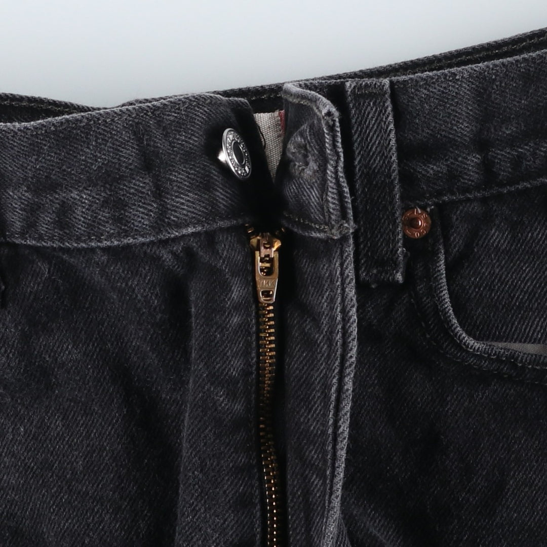 Levi's 505 REGULAR FIT black denim tapered denim pants for men, size w35 cotton black type Vintage Second Hand