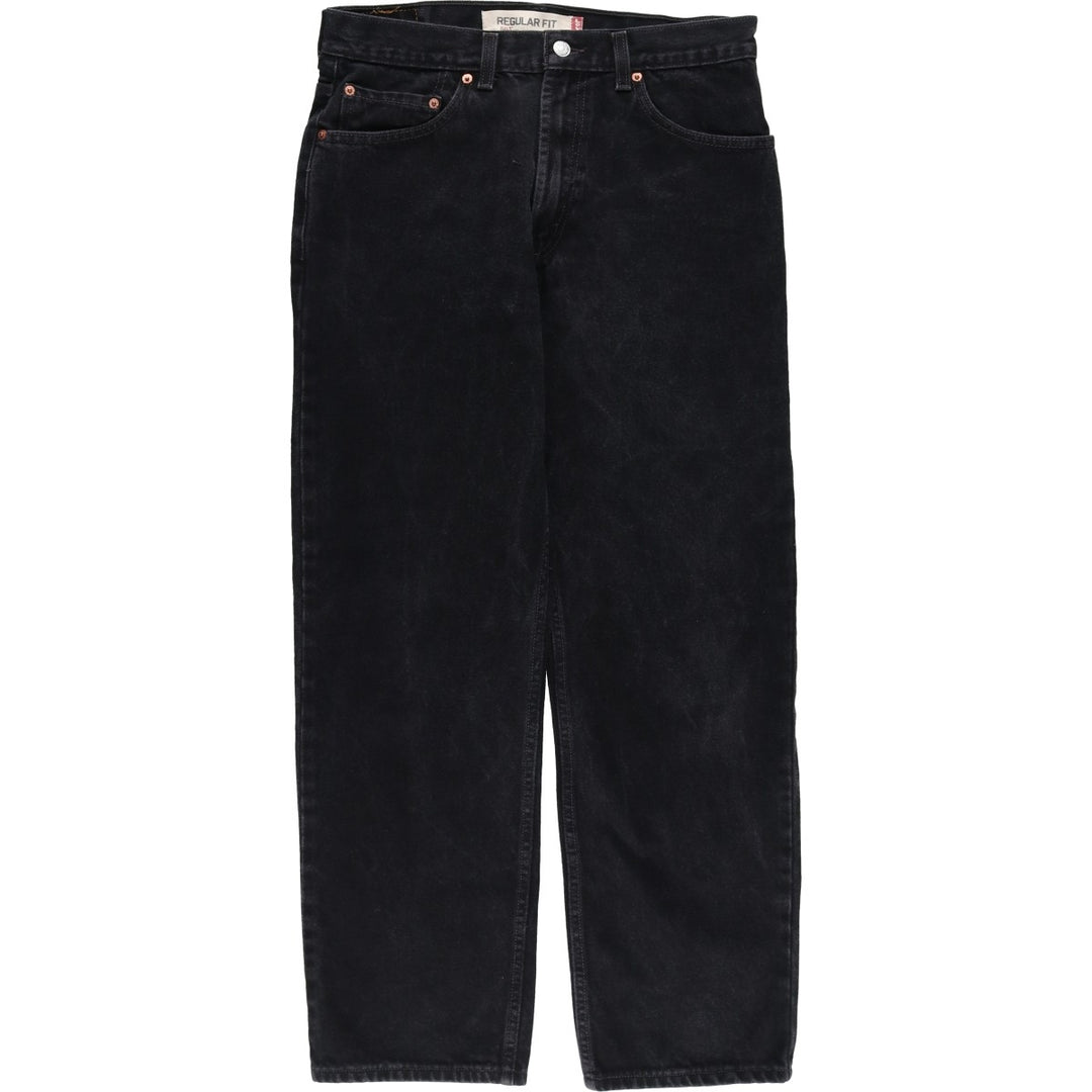 Levi's 505 REGULAR FIT black denim tapered denim pants for men, size w33 cotton black type Vintage Second Hand