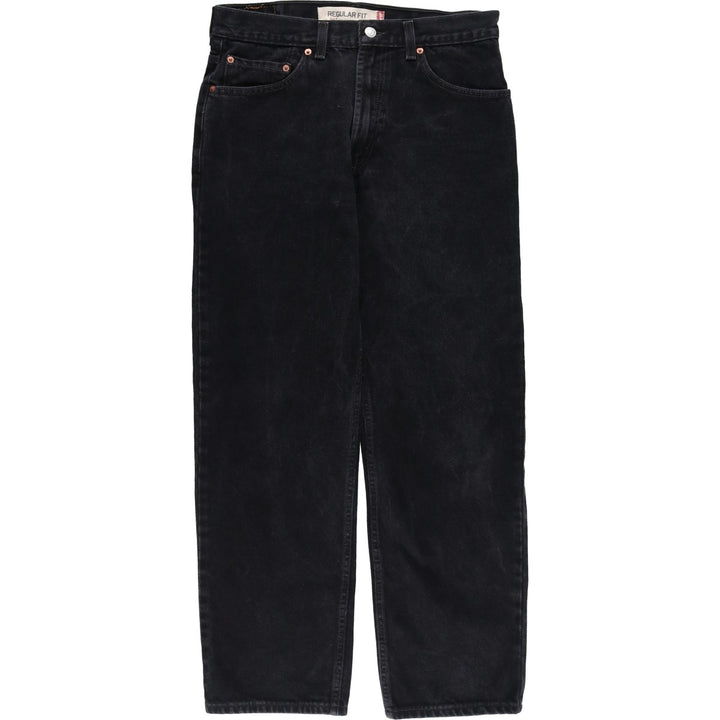 Levi's 505 REGULAR FIT black denim tapered denim pants for men, size w33 cotton black type Vintage Second Hand