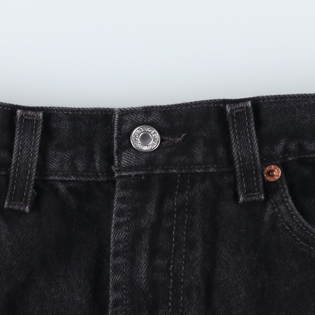 Levi's 505 REGULAR FIT black denim tapered denim pants for men, size w33 cotton black type Vintage Second Hand