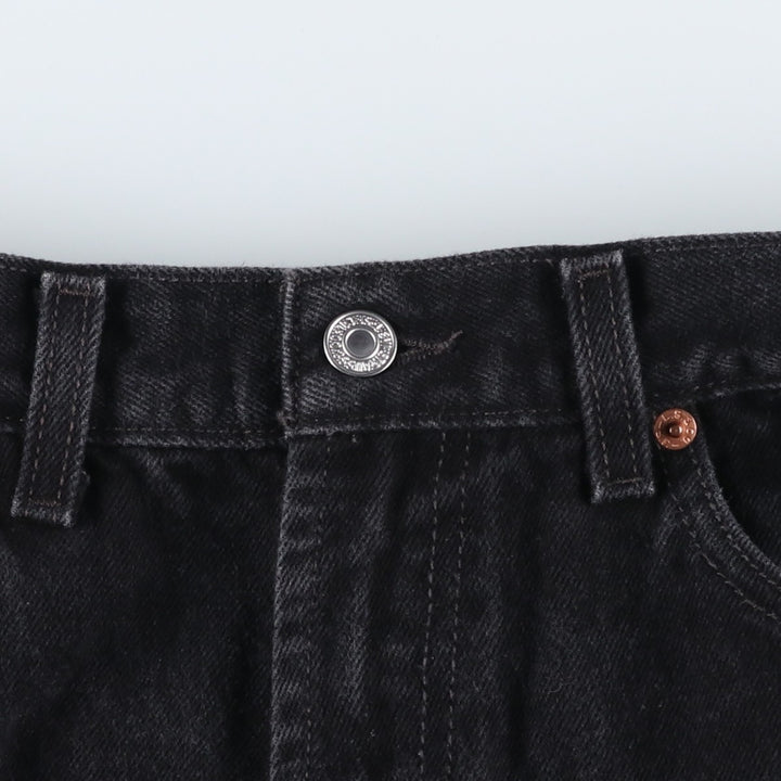 Levi's 505 REGULAR FIT black denim tapered denim pants for men, size w33 cotton black type Vintage Second Hand