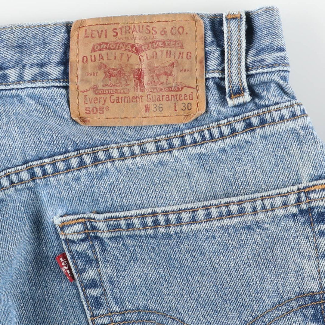 00'S Levi's 505 REGULAR FIT STRAIGHT LEG tapered denim pants for men, size w36 cotton Blue type light blue Vintage Second Hand