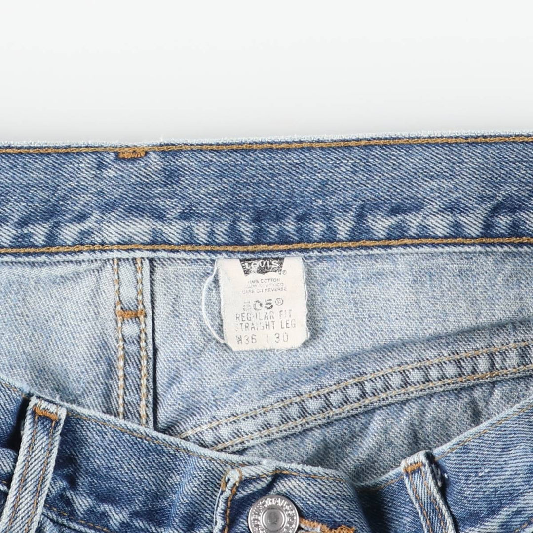00'S Levi's 505 REGULAR FIT STRAIGHT LEG tapered denim pants for men, size w36 cotton Blue type light blue Vintage Second Hand