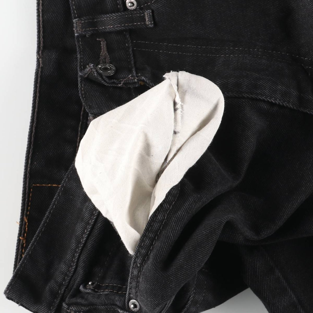 Levi's 505 Black Denim Tapered Denim Pants for Men, W34 equivalent cotton black type Vintage Second Hand