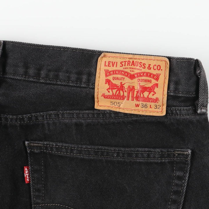 Levi's 505 Black Denim Tapered Denim Pants, Men's Size W37 unclear black type Vintage Second Hand