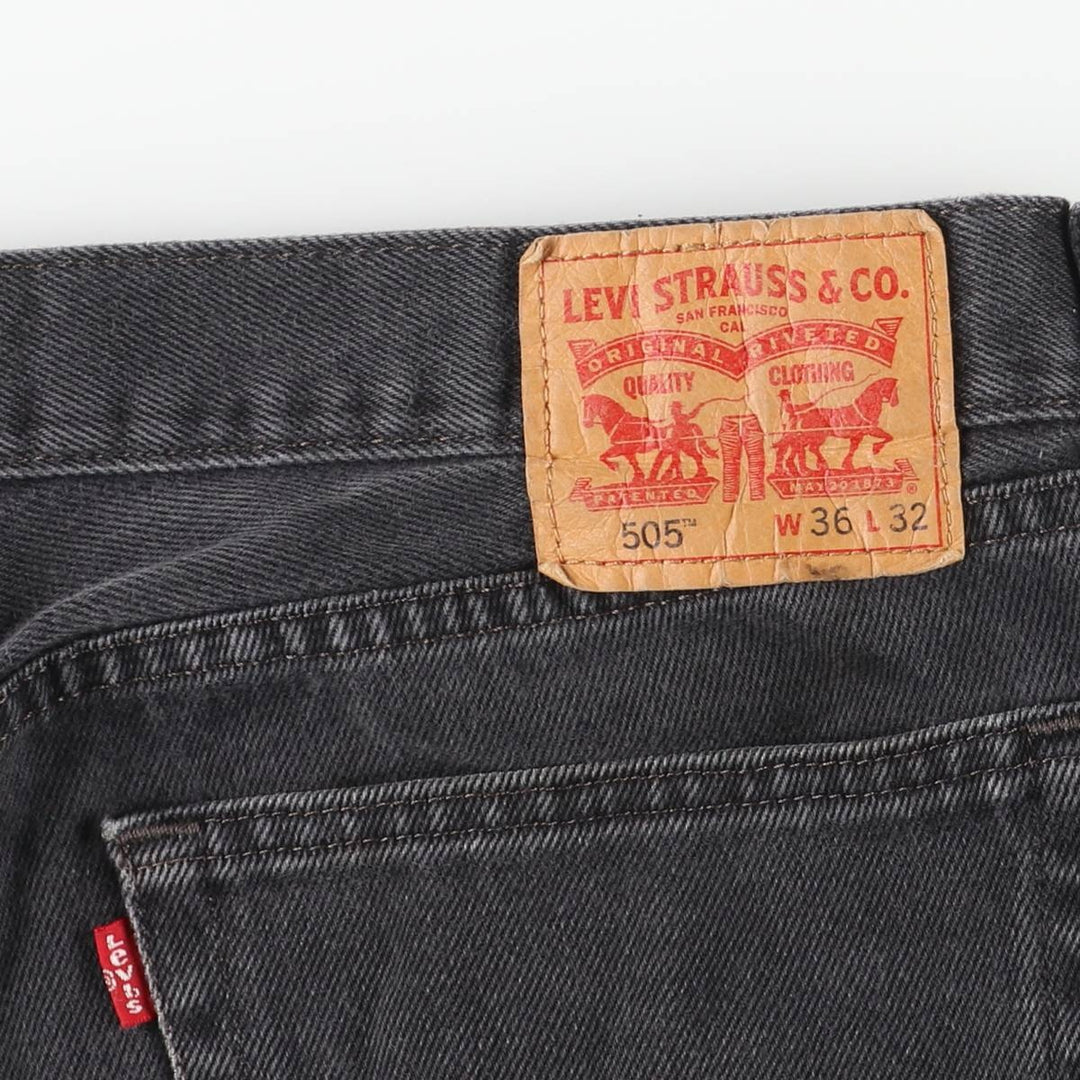 Levi's 505 Black Denim Tapered Denim Pants, Men's Size W37 cotton black type Vintage Second Hand