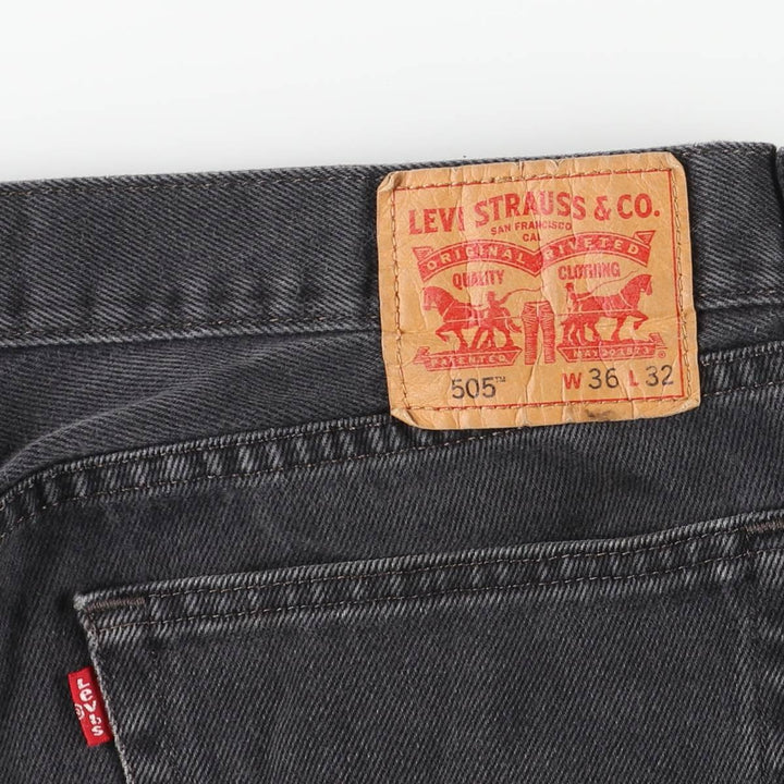 Levi's 505 Black Denim Tapered Denim Pants, Men's Size W37 cotton black type Vintage Second Hand