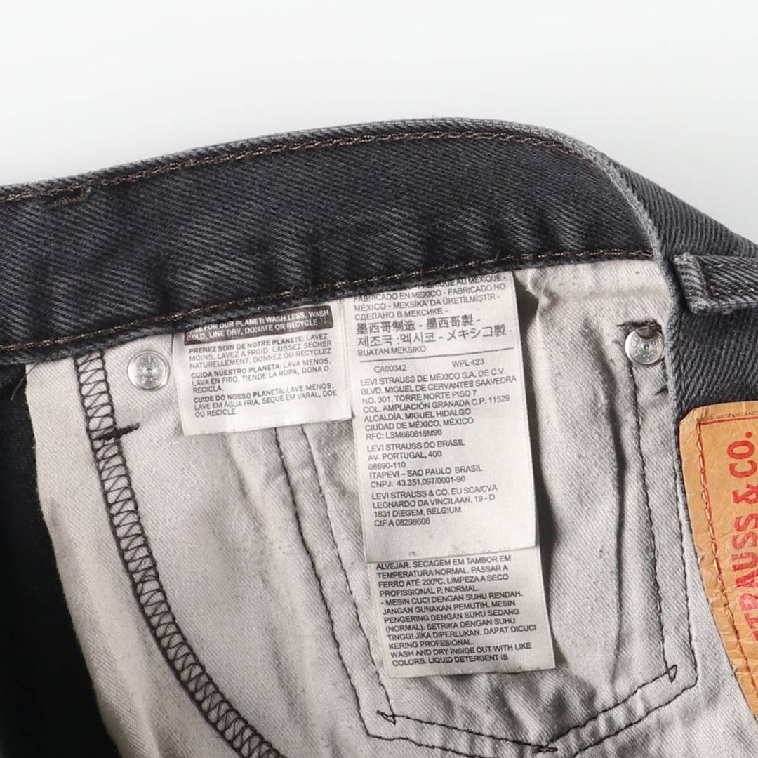 Levi's 505 Black Denim Tapered Denim Pants, Men's Size W37 cotton black type Vintage Second Hand