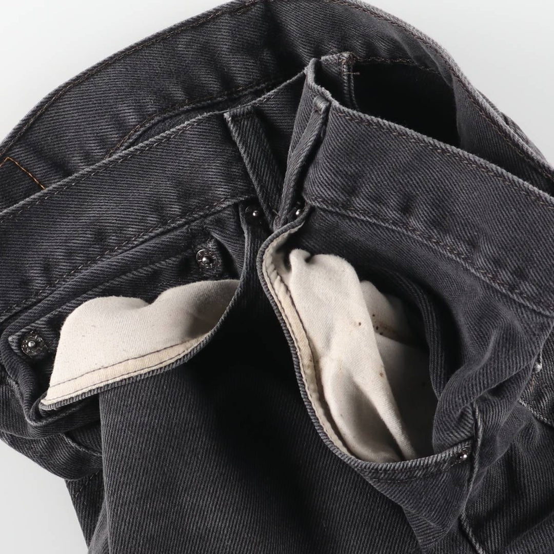 Levi's 505 Black Denim Tapered Denim Pants, Men's Size W37 cotton black type Vintage Second Hand