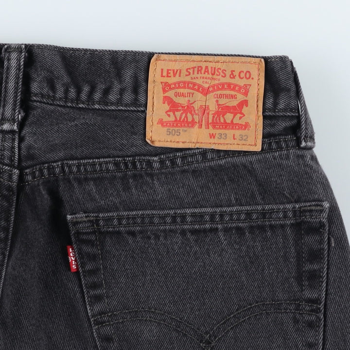 Levi's 505 Black Denim Tapered Denim Pants for Men, W34 equivalent cotton black type Vintage Second Hand