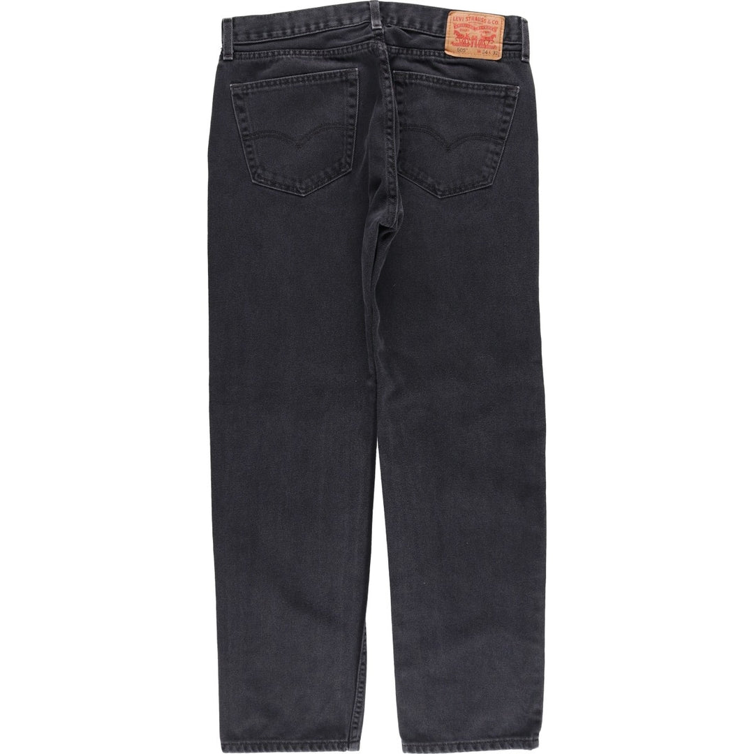 Levi's 505 Black Denim Tapered Denim Pants for Men, W35 equivalent cotton black type Vintage Second Hand