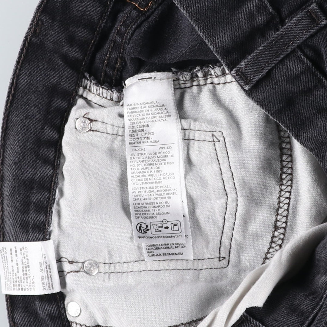Levi's 505 Black Denim Tapered Denim Pants for Men, W35 equivalent cotton black type Vintage Second Hand