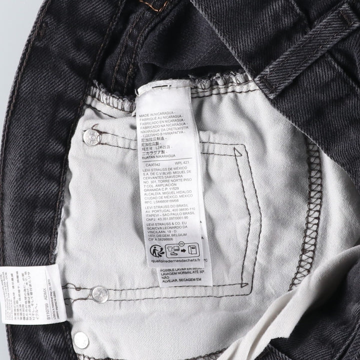 Levi's 505 Black Denim Tapered Denim Pants for Men, W35 equivalent cotton black type Vintage Second Hand